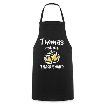 Thomas Roi Du Traquenard - Humour De Thomas - Tablier de cuisine - noir - Devant - AI Model Male 185 dark (185cm)