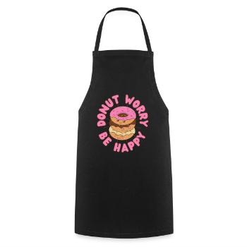 Donut Worry be happy Donut kawaii - Tablier de cuisine - noir - Devant - AI Model Male 185 dark (185cm)