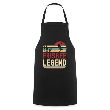 Papa Husband Frisbee Legend rétro vintage - Tablier de cuisine - noir - Devant - AI Model Male 185 dark (185cm)