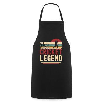 papa mari légende du cricket rétro vintage - Tablier de cuisine - noir - Devant - AI Model Male 185 dark (185cm)