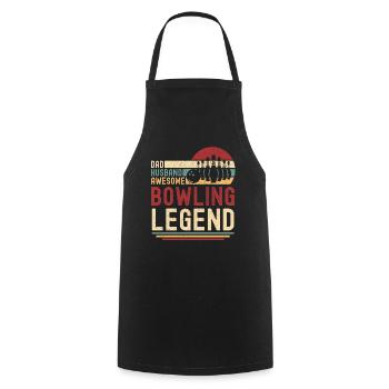 Papa Ehemann Bowling Legende retro vintage - Kochschürze - Schwarz - Vorne - AI Model Male 185 dark (185cm)