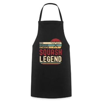 Papa Husband Squash Legend retro vintage - Cooking Apron - black - Front - AI Model Male 185 dark (185cm)