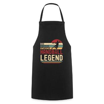 Ehemann Vater Handball Legende Retro Vintage - Kochschürze - Schwarz - Vorne - AI Model Male 185 dark (185cm)