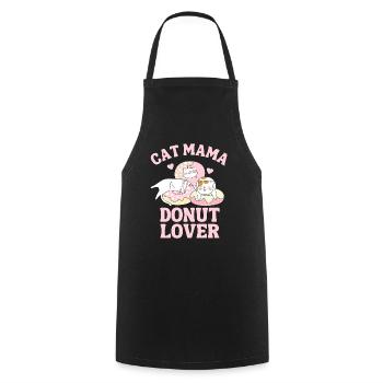 Donut cat kawaii cute cats with donuts - Cooking Apron - black - Front - AI Model Male 185 dark (185cm)