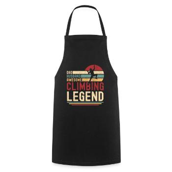 Papa Husband Climbing Legend vintage rétro - Tablier de cuisine - noir - Devant - AI Model Male 185 dark (185cm)