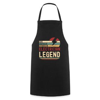 Mari Père Électricien Légende Rétro Vintage - Tablier de cuisine - noir - Devant - AI Model Male 185 dark (185cm)
