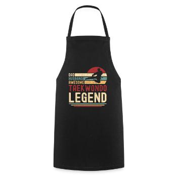 Papa Ehemann Taekwondo Legende vintage retro - Kochschürze - Schwarz - Vorne - AI Model Male 185 dark (185cm)