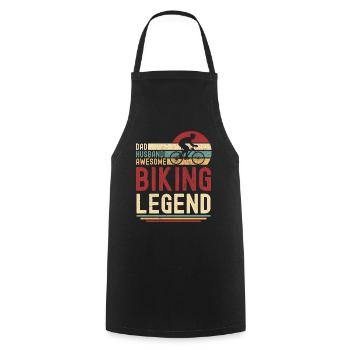 Papa Ehemann Biking Legende retro Mountainbike - Kochschürze - Schwarz - Vorne - AI Model Male 185 dark (185cm)