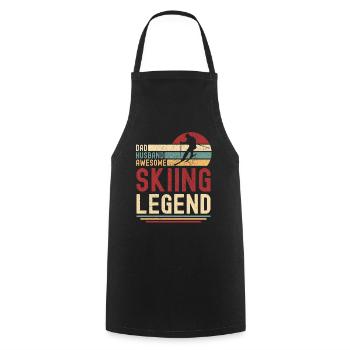 Mari Père Ski Legend Retro Vintage - Tablier de cuisine - noir - Devant - AI Model Male 185 dark (185cm)