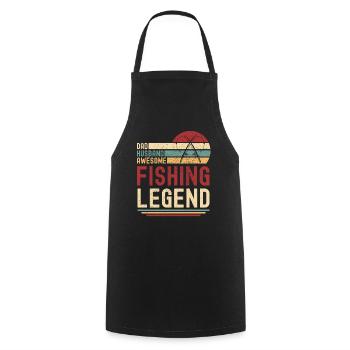 Mari Père Papa Légendaire Angler Angel Légende - Tablier de cuisine - noir - Devant - AI Model Male 185 dark (185cm)