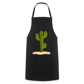 large green cactus in the desert in the sand - Cooking Apron - black - Front - AI Model Male 185 dark (185cm)