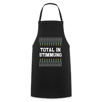 Total in Weihnachtsstimmung - Kochschürze - Schwarz - Vorne - AI Model Male 185 dark (185cm)