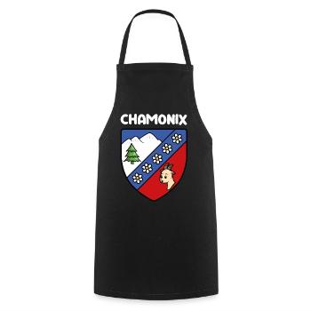 Hinweis Mignon Chamonix Mont Blanc Haute Savoie - Kochschürze - Schwarz - Vorne - AI Model Male 185 dark (185cm)