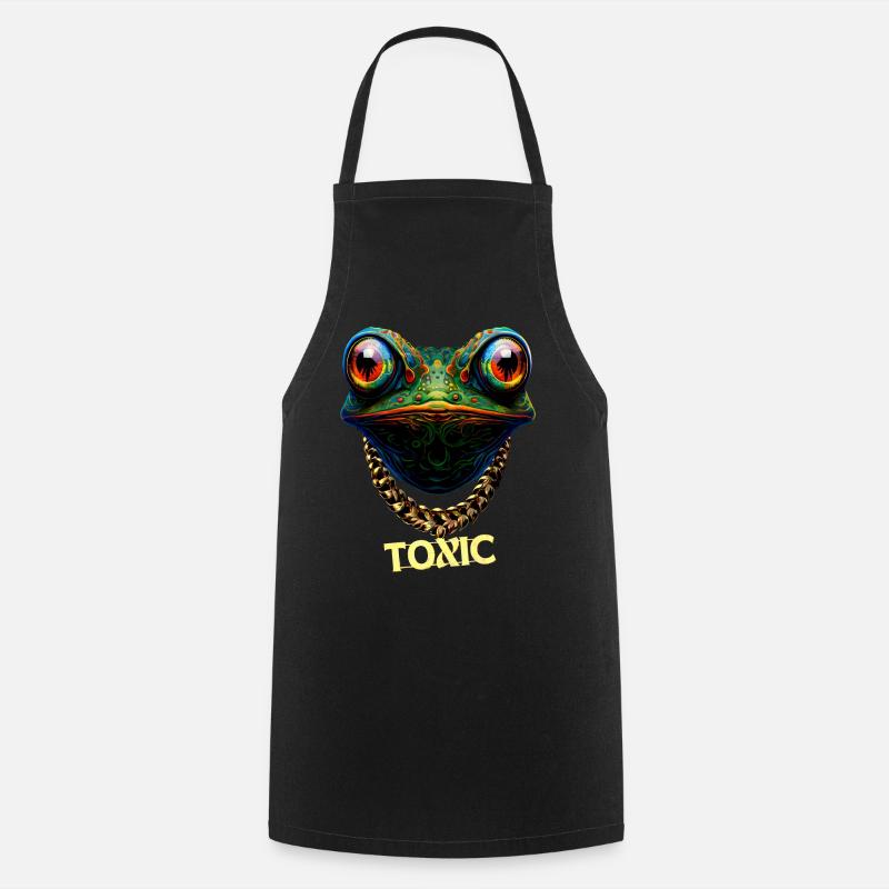 Cute toxic frog - Cooking Apron - black