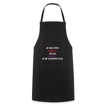 Venu Bu Souviens Plus. Cadeau Humour Anniversaire - Tablier de cuisine - noir - Devant - AI Model Male 185 dark (185cm)