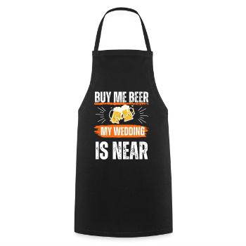 JGA, buy me beer my wedding is near - Cooking Apron - black - Front - AI Model Male 185 dark (185cm)
