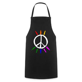 Peace - Cooking Apron - black - Front - AI Model Male 185 dark (185cm)
