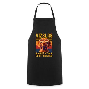 Vizsla with sunglasses retro - Cooking Apron - black - Front - AI Model Male 185 dark (185cm)