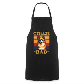 Collie mit sonnenbrille retro - Kochschürze - Schwarz - Vorne - AI Model Male 185 dark (185cm)