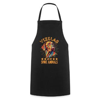 Colorful Vizsla - Cooking Apron - black - Front - AI Model Male 185 dark (185cm)