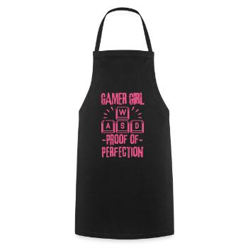 Gamer girl Preuve de perfection - Tablier de cuisine - noir - Devant - AI Model Male 185 dark (185cm)