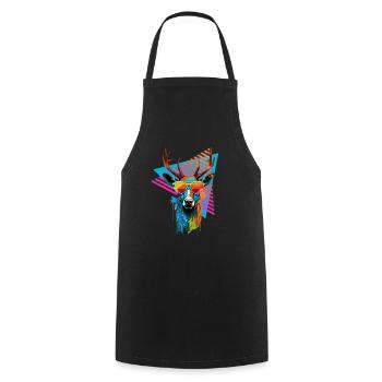 Deer with sunglasses 80s style - Cooking Apron - black - Front - AI Model Male 185 dark (185cm)