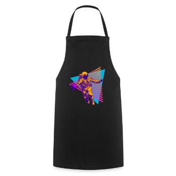 Basketball Astronaut 80s 90s - Cooking Apron - black - Front - AI Model Male 185 dark (185cm)