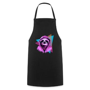 Sloth with sunglasses 80s style - Cooking Apron - black - Front - AI Model Male 185 dark (185cm)