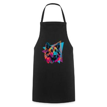 Tervueren style années 80 - Tablier de cuisine - noir - Devant - AI Model Male 185 dark (185cm)
