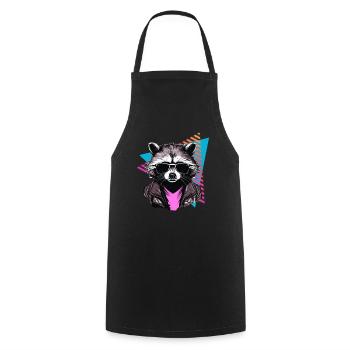Raccoon with sunglasses 80s style - Cooking Apron - black - Front - AI Model Male 185 dark (185cm)