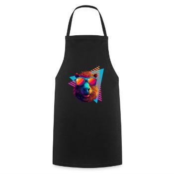 Capybara with sunglasses 80s style - Cooking Apron - black - Front - AI Model Male 185 dark (185cm)