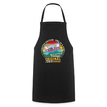 70th Birthday Cassette Best of October 1954 - Cooking Apron - black - Front - AI Model Male 185 dark (185cm)