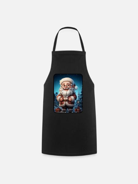 Weihnachtsmann Santa Claus - Kochschürze - Schwarz