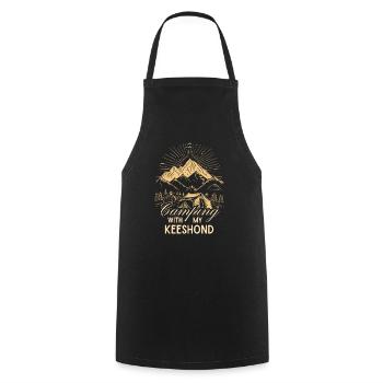Keeshond Camping Tents - Cooking Apron - black - Front - AI Model Male 185 dark (185cm)