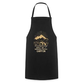 Griffon Korthals Camping Braque à poil dur - Tablier de cuisine - noir - Devant - AI Model Male 185 dark (185cm)
