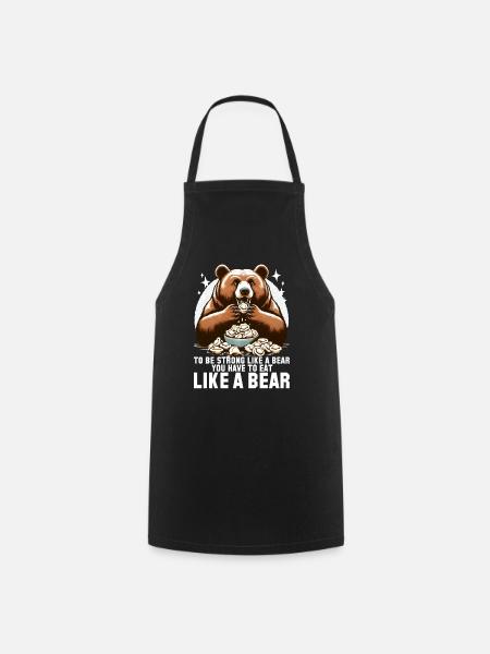 Pelmeni Bär stark Geschenk - Kochschürze - Schwarz
