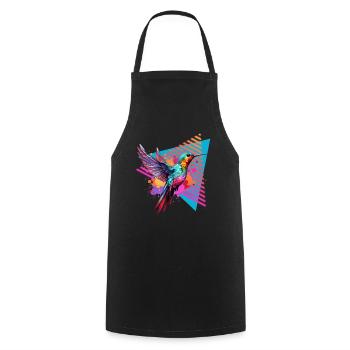 Colibri coloré Éclaboussure de peinture Éclaboussure de peinture - Tablier de cuisine - noir - Devant - AI Model Male 185 dark (185cm)