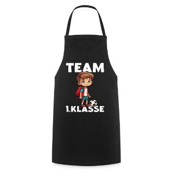 Team 1 Klasse Fußball Erstklässler Einschulung - Kochschürze - Schwarz - Vorne - AI Model Male 185 dark (185cm)