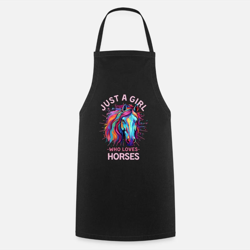 Fille De Cheval Colorée Femmes - Tablier de cuisine - noir