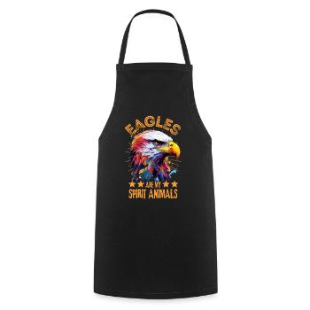 Colorful eagle bald eagle splash of color - Cooking Apron - black - Front - AI Model Male 185 dark (185cm)