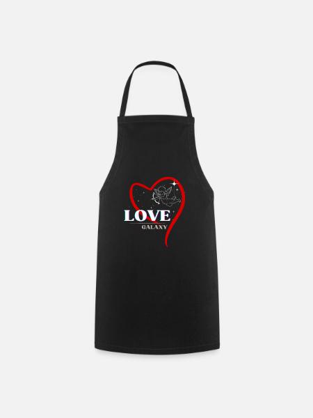 Kosmischer Amor Liebe - Kochschürze - Schwarz