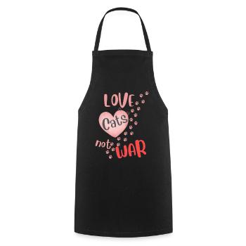 Love Cats Not War - Cooking Apron - black - Front - AI Model Male 185 dark (185cm)