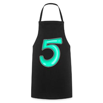 5 Nummer Zahl Motiv - Kochschürze - Schwarz - Vorne - AI Model Male 185 dark (185cm)