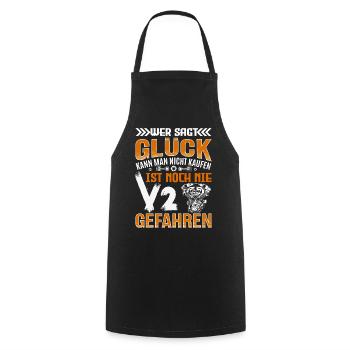 Glück Kann Man Nicht Kaufen V2 Motor - Kochschürze - Schwarz - Vorne - AI Model Male 185 dark (185cm)