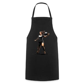 Handballerin Streetwear Ikonischer Style - Kochschürze - Schwarz - Vorne - AI Model Male 185 dark (185cm)