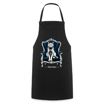 BKH Britisch Kurzhaar Blue Katze Königssessel - Kochschürze - Schwarz - Vorne - AI Model Male 185 dark (185cm)