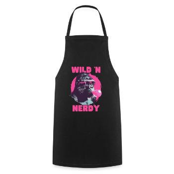 Gorilla with Sunglasses and Chewing Gum Pink - Cooking Apron - black - Front - AI Model Male 185 dark (185cm)