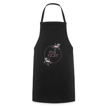 Team Bride Rosa Kreis Blumen schlicht - Kochschürze - Schwarz - Vorne - AI Model Male 185 dark (185cm)