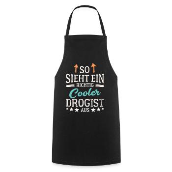 So sieht ein richtig cooler Drogist aus - Kochschürze - Schwarz - Vorne - AI Model Male 185 dark (185cm)