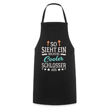 So sieht ein richtig cooler Schlosser aus - Kochschürze - Schwarz - Vorne - AI Model Male 185 dark (185cm)